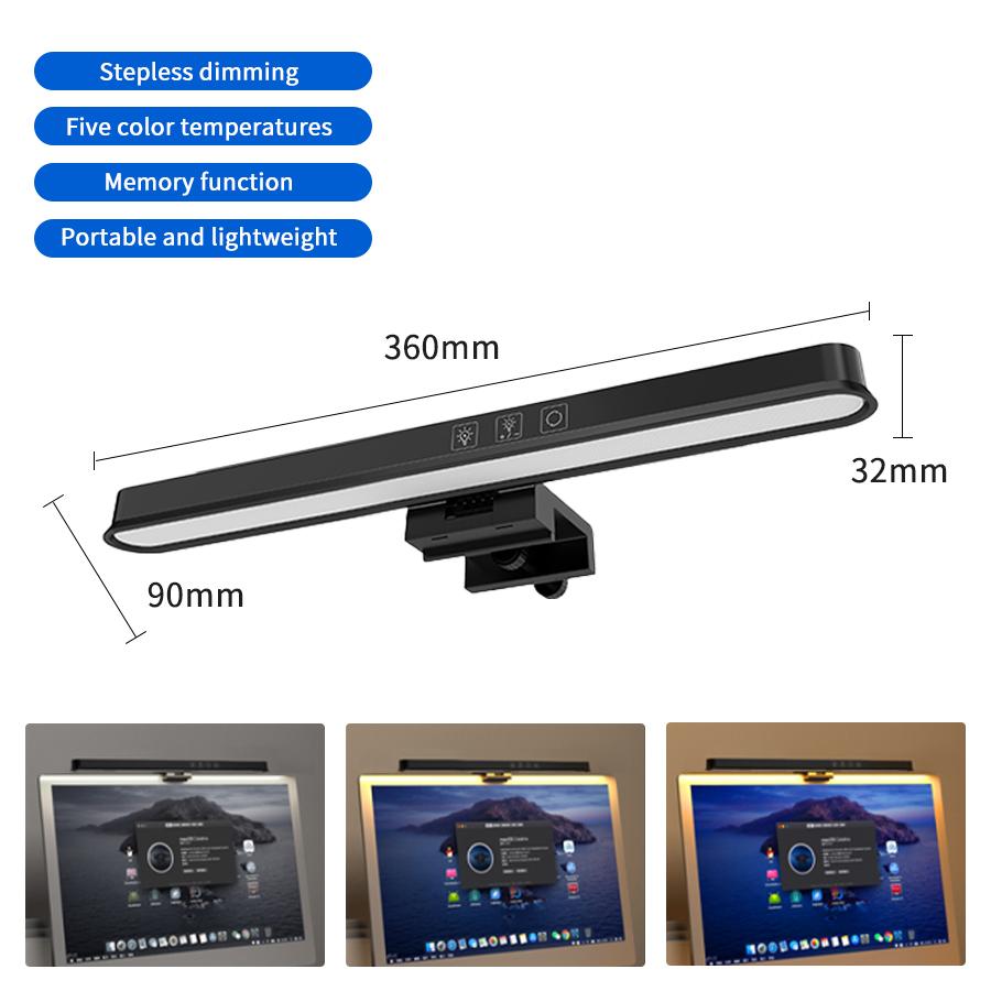 

Подвесной светильник для монитора компьютера Теплый свет/RGB Подсветка экрана компьютера Питание от USB Защита глаз Клипсовый светильник для компьютеров/ноутбуков