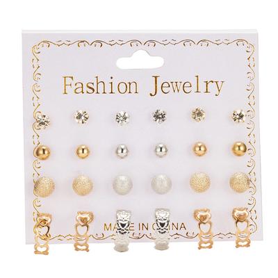 12 Pairs Earrings Rhinestones Women 2019 Ear Stud Jewelry Multiple Styles