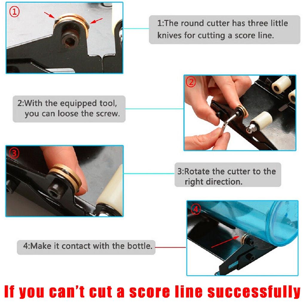 Glasflaschenschneider Maschine Schneidwerkzeug Wein Bier Glas Schneider für Glasbehälter Weinflasche Recycling DIY Bastelwerkzeuge Heimdekoration Schwarz