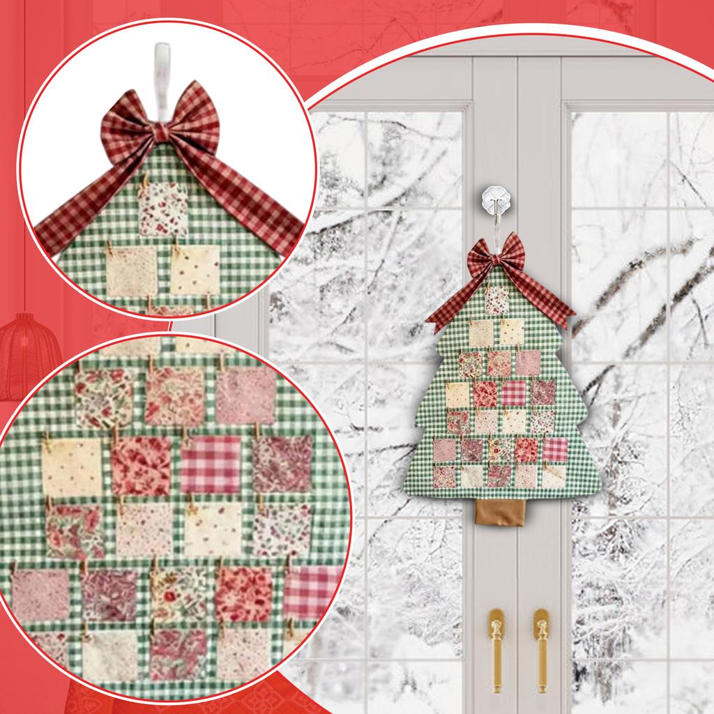 Opakovaně použitelný látkový adventní kalendář s kapsami, závěsný odpočítávací kalendář, vánoční nástěnná dekorace
