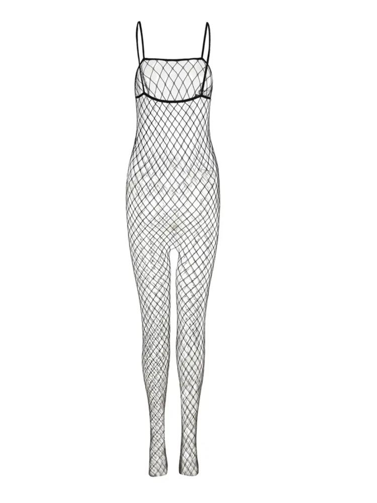 Hot Drilling Bodysuit Erotic Lingerie Women Fishnet Sexy Stockings With Belt Rhinestone Pantyhose Black Mesh Erotic Costumes