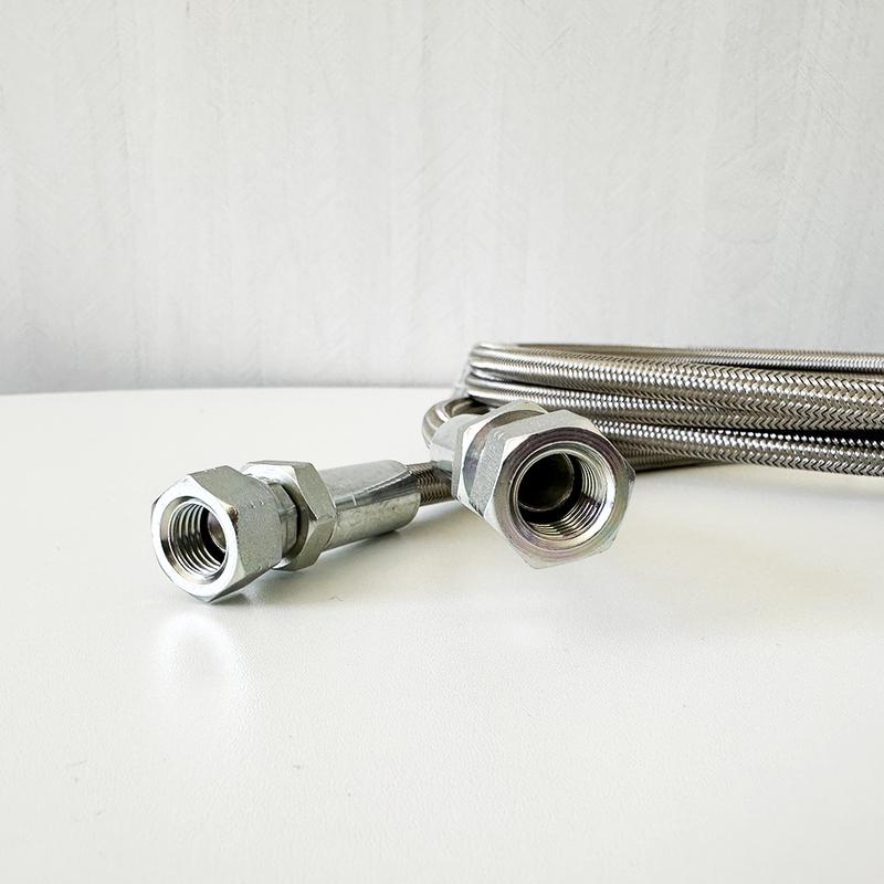 1/8 NPT Turbo Oil Feed Line AN4 Oil Return Line Kit Feed Line 30~500CM Stainless Steel Braided 0-90 Degree End Straight Hose