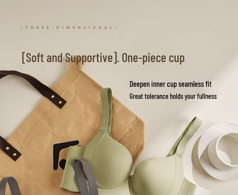 Bezszwowy biustonosz damski: Minimalizuje biust, Wspiera boczki, Bez fiszbin, Bez prześwitów, Podnoszący, Lekki dla większych biustów.
