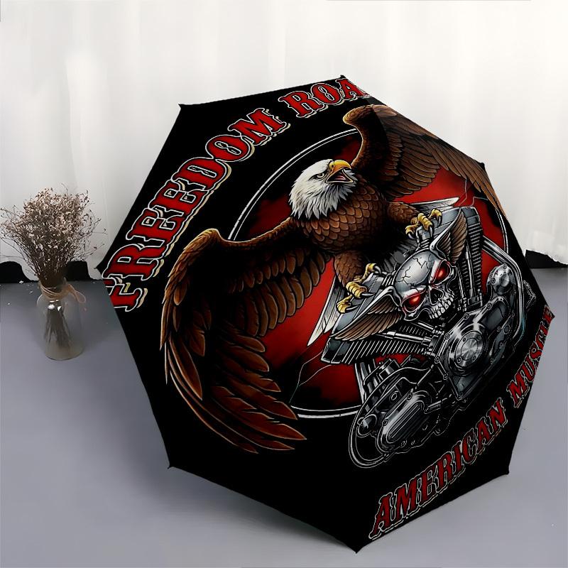1 szt. parasol Freedom Road American Muscle z automatycznym otwieraniem i zamykaniem, wiatroodporny, z automatycznym przyciskiem otwierania i zamykania 10140
