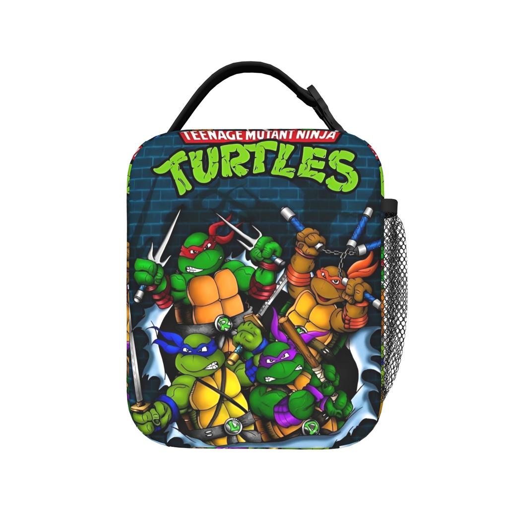 Teenage Turtles Rappin Insulated Lunch Bags High Capacity Ninja Turtles Meal Container Cooler Bag Tote Lunch Box Work Men