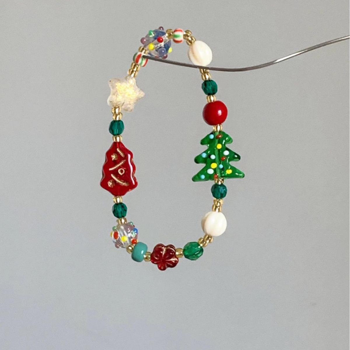 

Christmas Series Gingerbread Man Woven Bracelet & Tree Pendant