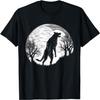 Werewolf Howling Moon Spooky Vintage Graphic Men Women Kids T-Shirt