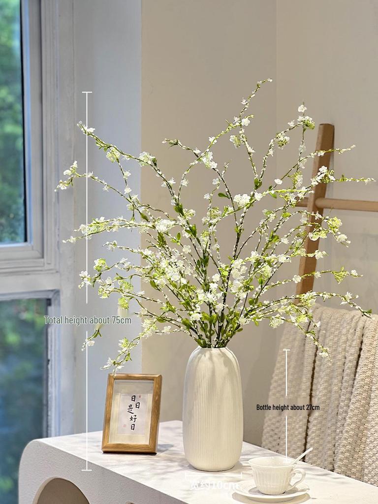 Snow Willow Branch Fake Floral Arrangement for Living Room or Dining Table Décor