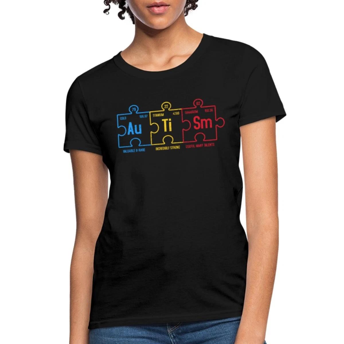 Autism Awareness Periodic Table Puzzle Pieces Women s T-Shirt XXXL