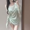Pure Desire Lazy Style Hot Girl Blouse Bikini Split Three-piece Sexy Long-sleeved Swimming Suit Female