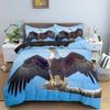 Eagle Duvet Cover Animal Bedding Set Queen King Size For Kids Teens Adults White Black Wildlife 2/3pcs Polyester Quilt Cover