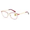 New Blue Light Blocking Metal Presbyopia Glasses Women's INS Style Small Frame Cat-Eye Fashion Hollowed-Out HD Reading Glasses