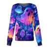 Women's Halloween Print Long Sleeve Button Front Cardigan for Costume Party and Casual Outwear