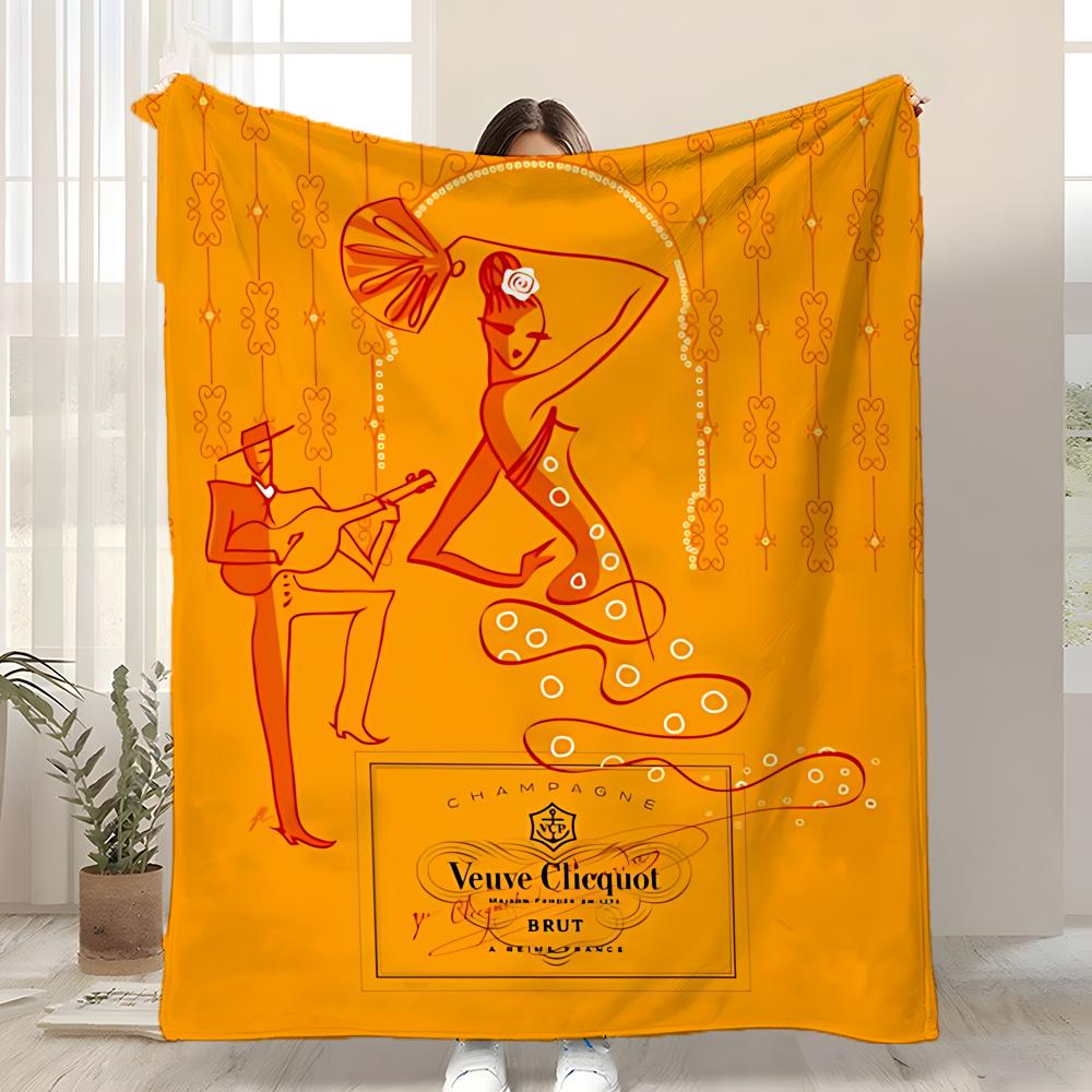 V-Veuve ClicquotS ART Decke Kinderfreundliche Flanelldecke Weich Warm Antistatisch Waschbar Ganzjahres