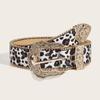 Vintage geschnitzte Schnalle Gürtel PU Wildleder Hüftgurt Retro Leopardenmuster Gürtel Streetwear