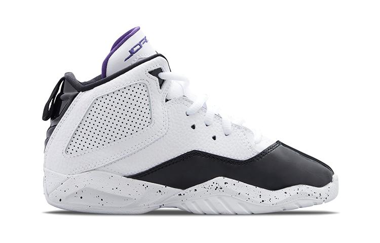 Jordan B'Loyal Leather Cushioning Mid Top Children's Basketball Shoes White Black Kids' CK1426-115