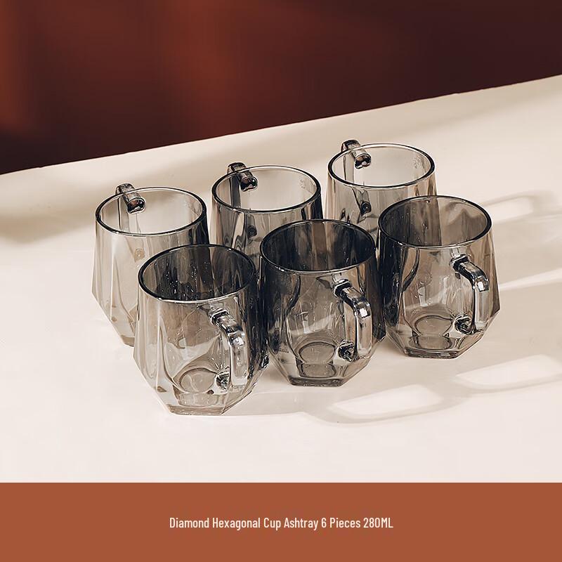Luxury Diamond Handle Glass Water Cup Set