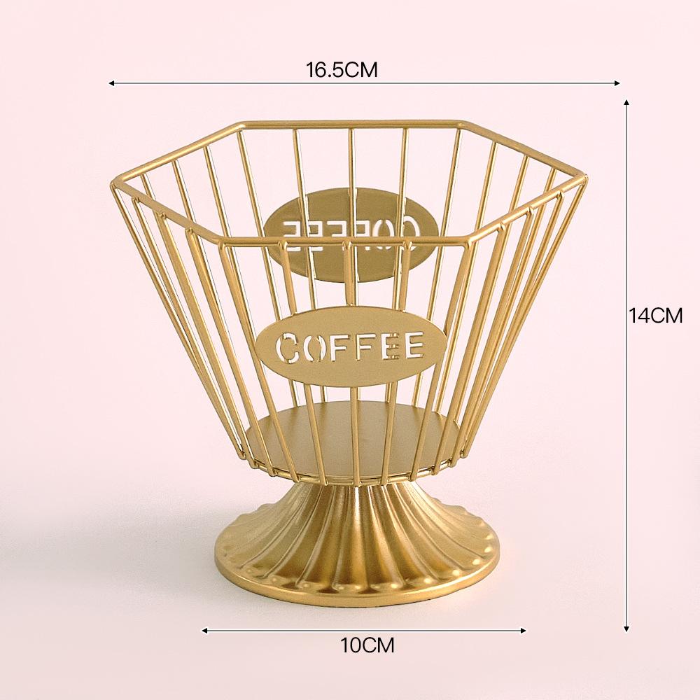 

Light Luxury Snacks Candy Coffee Shop Table Display Home Coffee Capsule Shelf Golden Hexagon