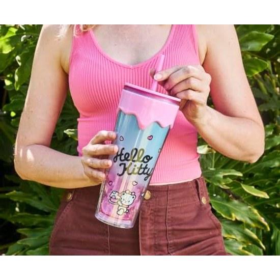 Silver Buffalo Sanrio Hello Kitty Friends Plastic Drip Tumbler 26 Ounces