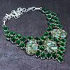 Natural Copper Amazonite,Diopside Gemstone 925 Sterling Silver Necklace 18" C7l38