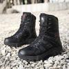 Men Military Boots Solid Color Lace Up Tactical Boots Leather High Top Men Boots Size 39-47