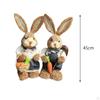 1 Pair Artificial Woven Figures Animal Model Sculpture Standing Statue Doll for Office Easter