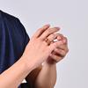 Gold-Plated Stainless Steel Ruby Ring, Great Wall Pattern, Unisex Fashion Ring, Fade-Resistant Jewelry