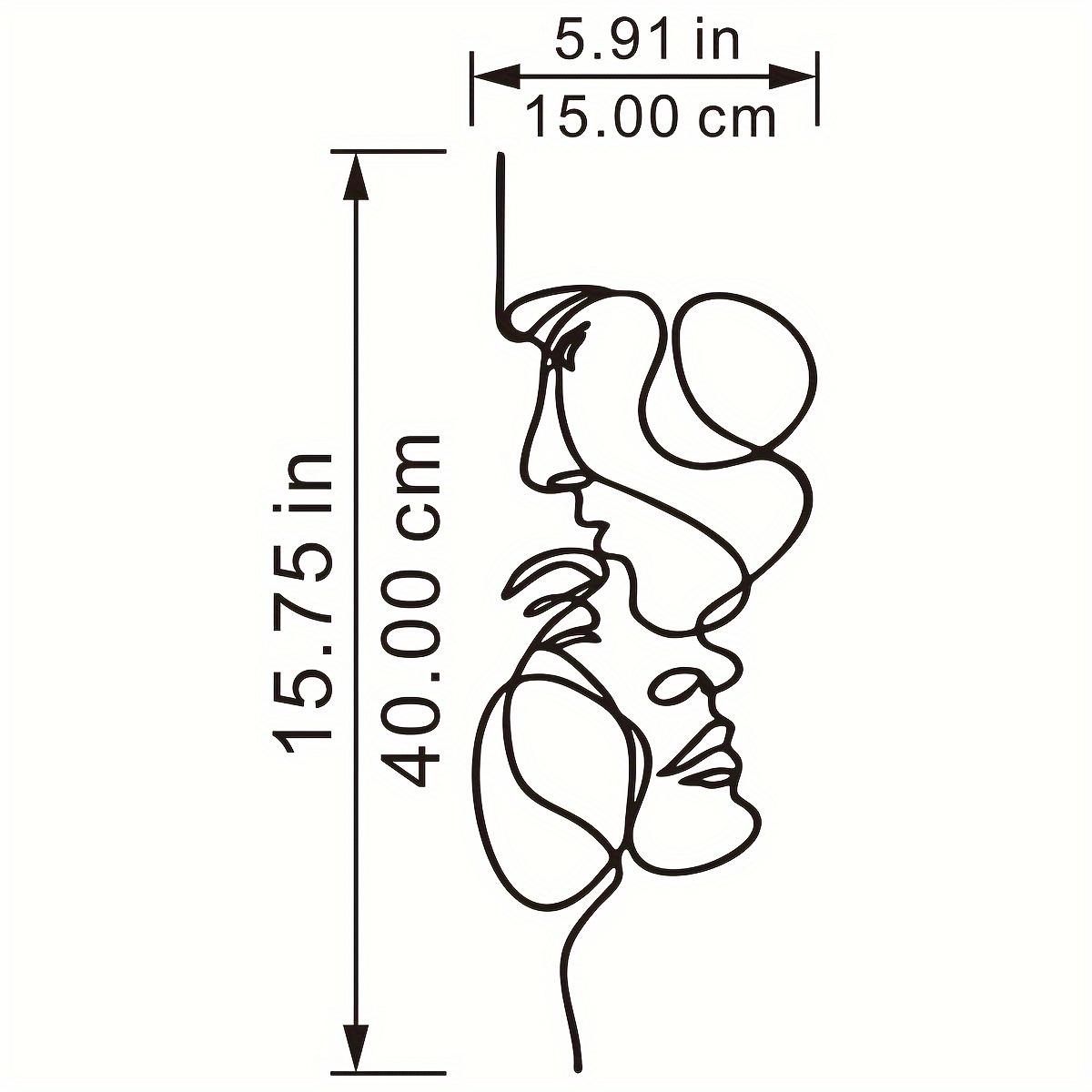 

Laser Carved Character Facial Contour Pendant Indoor and Outdoor Metal Craft Art Creative Art Silhouette Iron Art Hollow Wall Hanging Home Wall 1pc