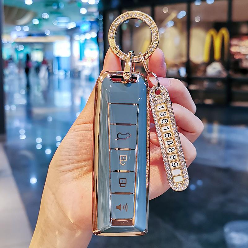 New TPU Car Key Case Cover Protect Shell Bag For Great Wall GWM WEY Coffee01 Coffee02 WEY-X WEY-S WEY-GT VV7 GT Auto Accessories