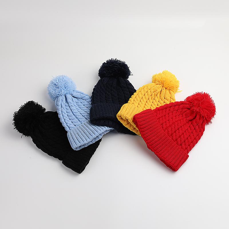 Cute Winter Custom Kids Beanie Hat High Quality Fashion Promotional Custom Embroidery Knitted Hat Solid Color Beanie Hat Style 4