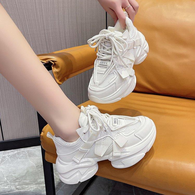 Thick Bottom Muffin Pops Shoes Spring and Fall Breathable Straps with Small White Shoes Casual Sports Shoes