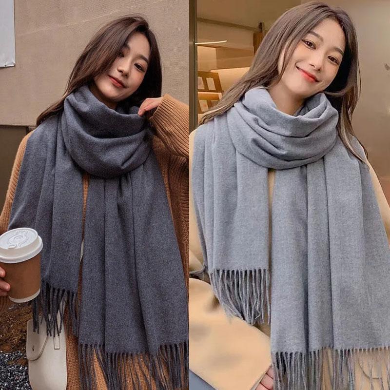 New Black Scarf Cashmere Woman Wool Ladies Scarf Warm Checkered Scarf Women's Winter Scarves Autumn XWJ07