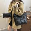 Puffer Tote Bag Women Quilted Shoulder Bag Glossy Puffy Handbag Lightweight Zip
