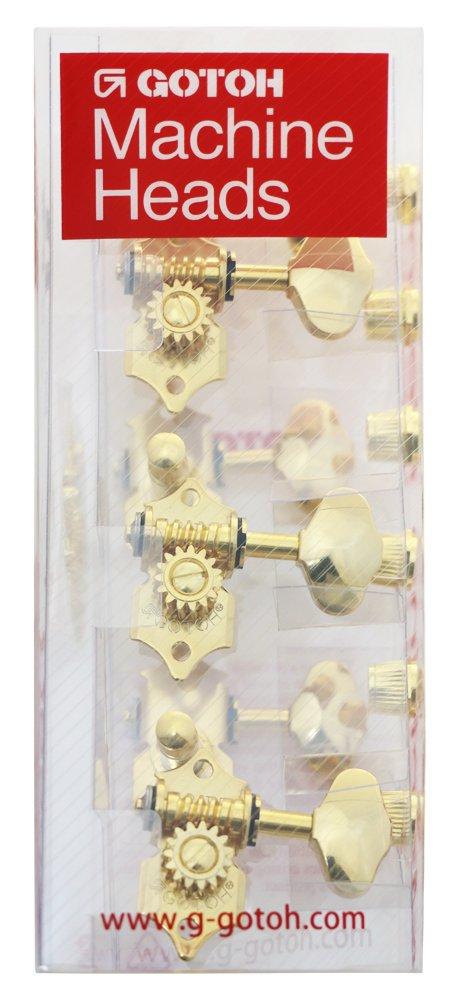 GOTOH Guitar Kluson Open 06M Gold Tuners, Type, Gear, Buttons, 3+3, (27362GX) SE770-06M-GG