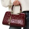 Women's Handbag New Patent Leather Stone Pattern Shoulder Bag, High-end Sense, Large Capacity Bag, Daily Commuting Handbag