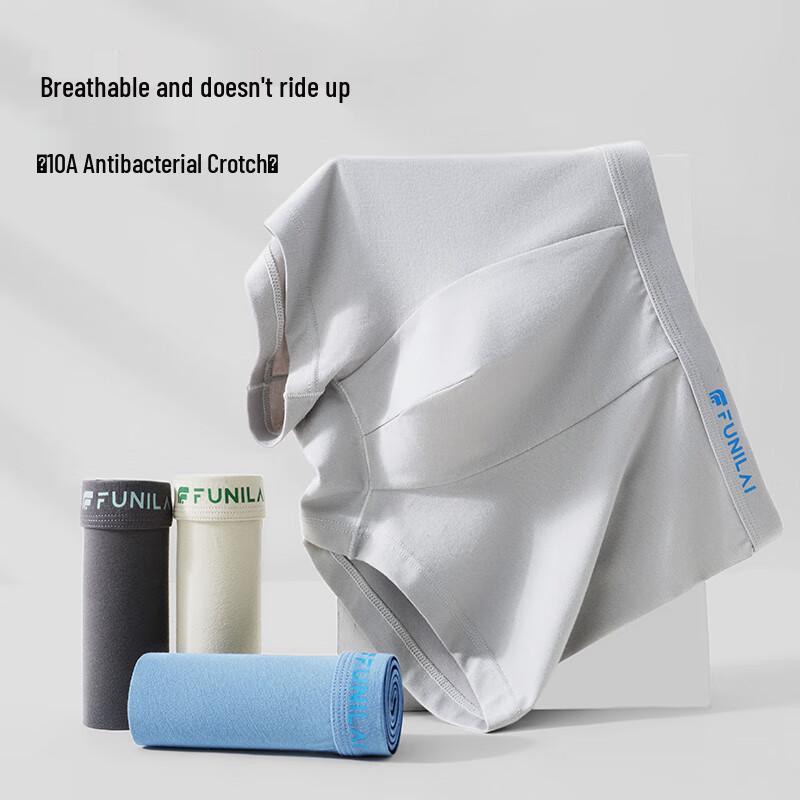 Funnylife Men's 10A Antibacterial Cotton Boxer Briefs