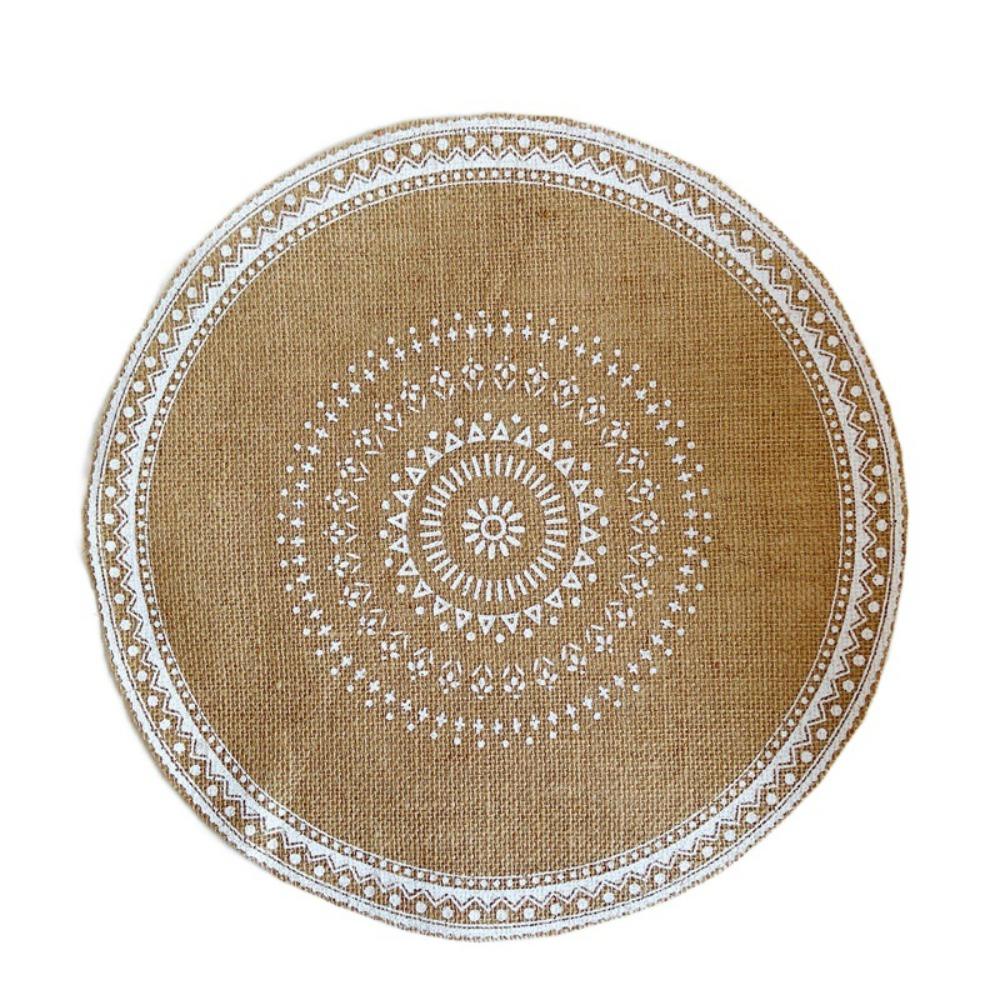 36/38cm Braided Place Mats Heat Resistant Cup Coaster Mat Vintage Round Placemat  Dining Table