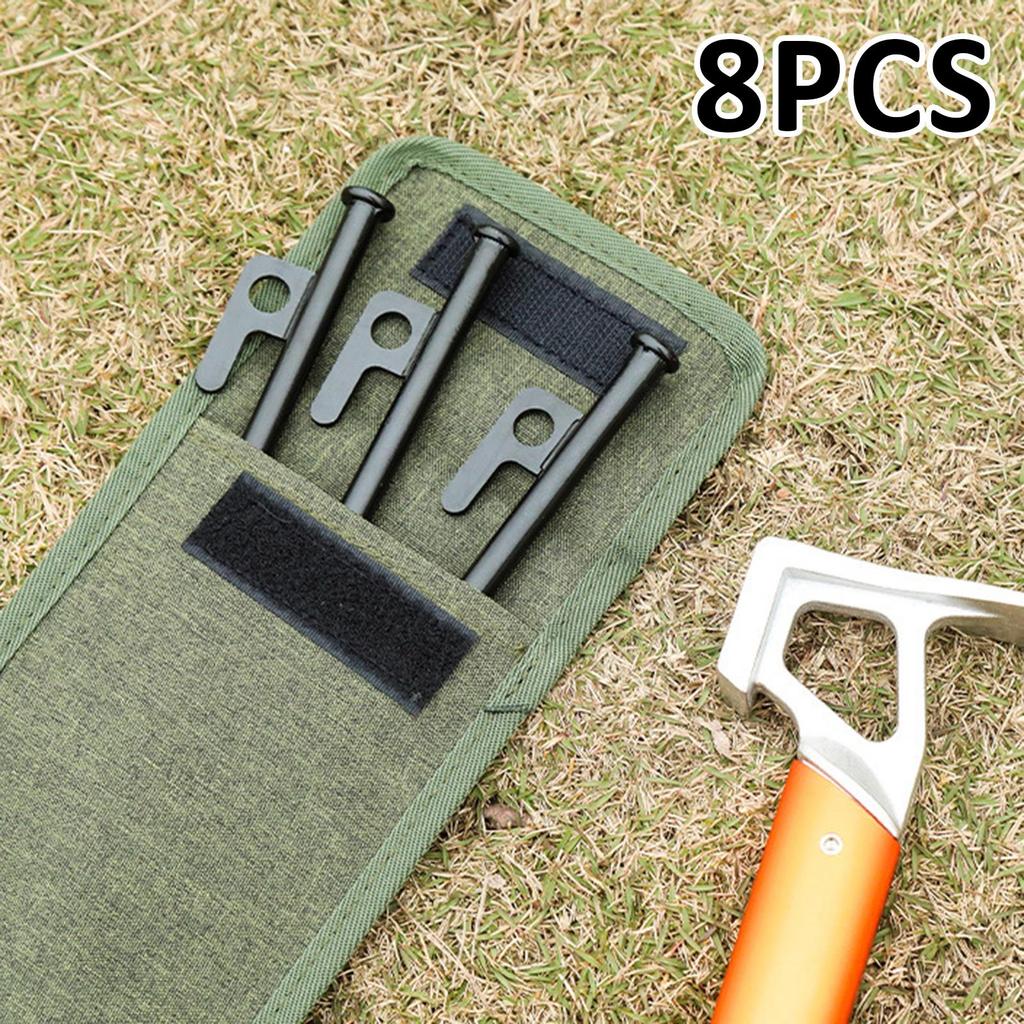 8Pcs Tent Stakes Ground Pegs Heavy Duty Steel Metal for Trip Picnic Camping