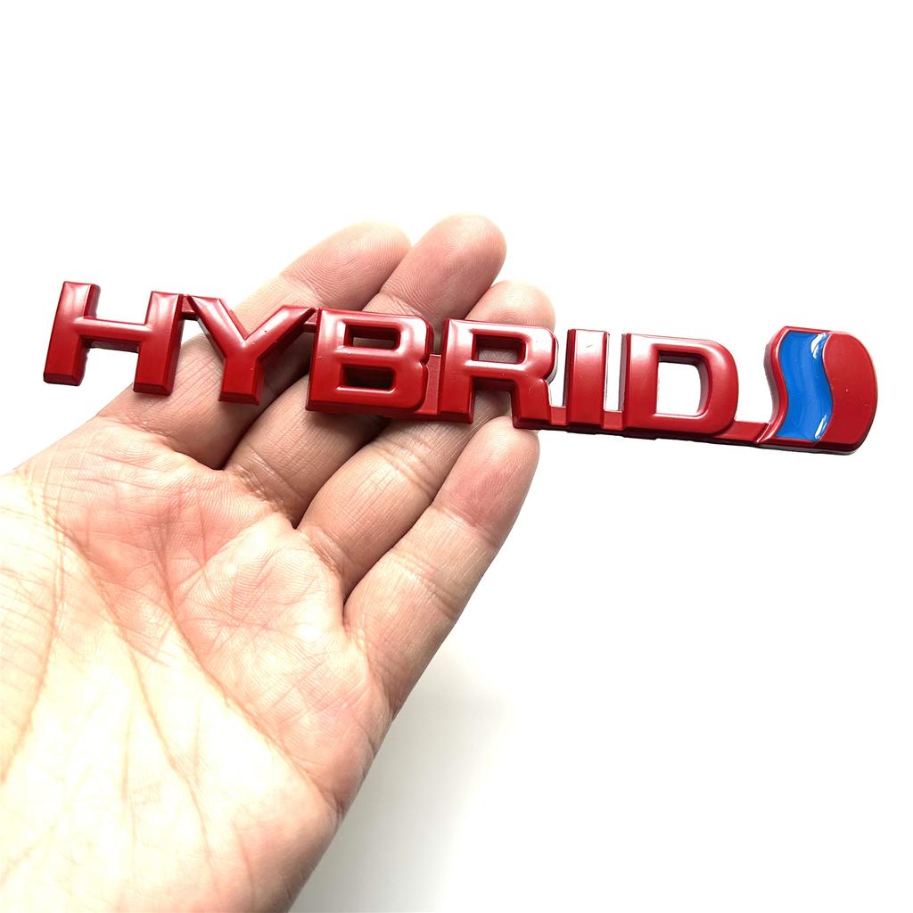 3D Metal HYBRID Logo Side Fender Rear Trunk Emblem Badge Car Sticker Decals For Toyota Prius Camry Crown Auris Rav4s