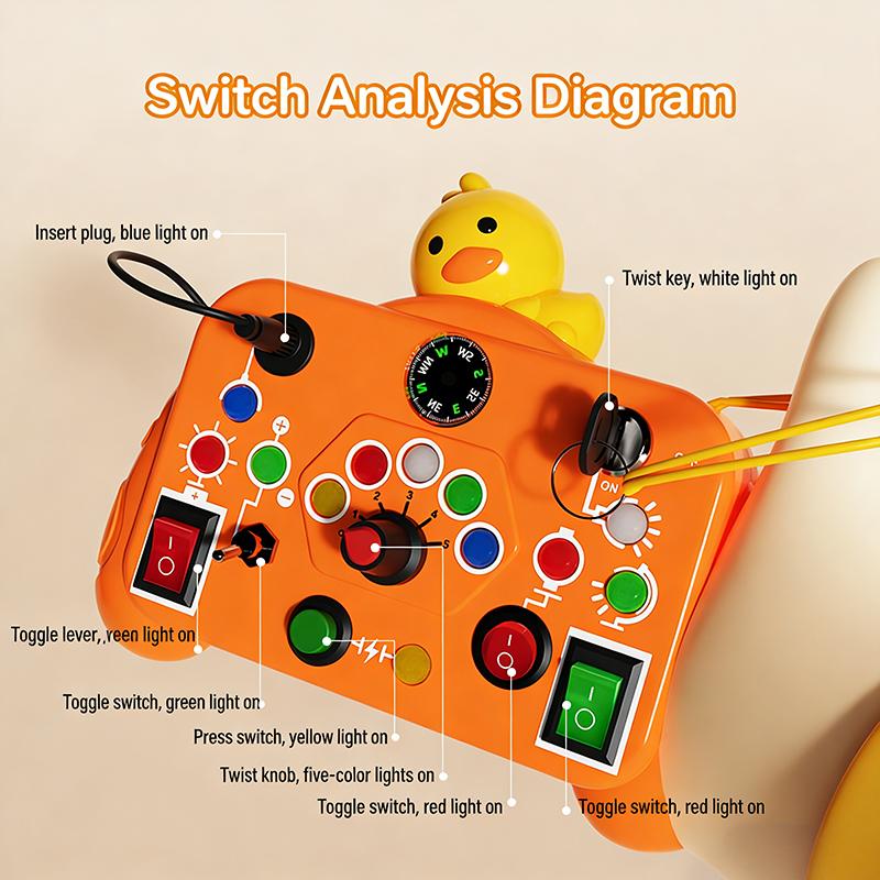 LED Light Switch Busy Board Toddler Montessori Early Education Learning Toy Logical Thinking Training Game Board Children Gifts