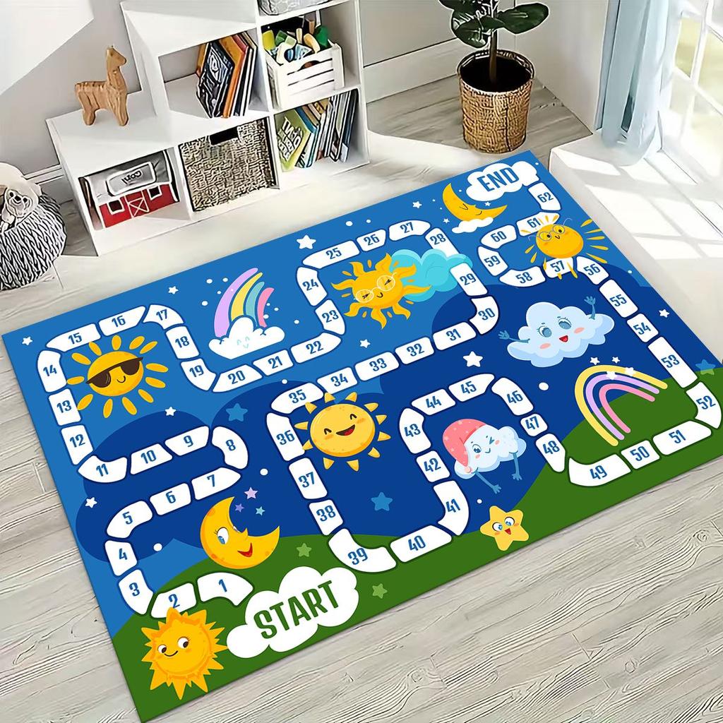 Child Urban City Road Traffic Learning Interactive Game Playroom Rug for Bedroom Living Room Sofa Home Doormat Decor,Non-slip