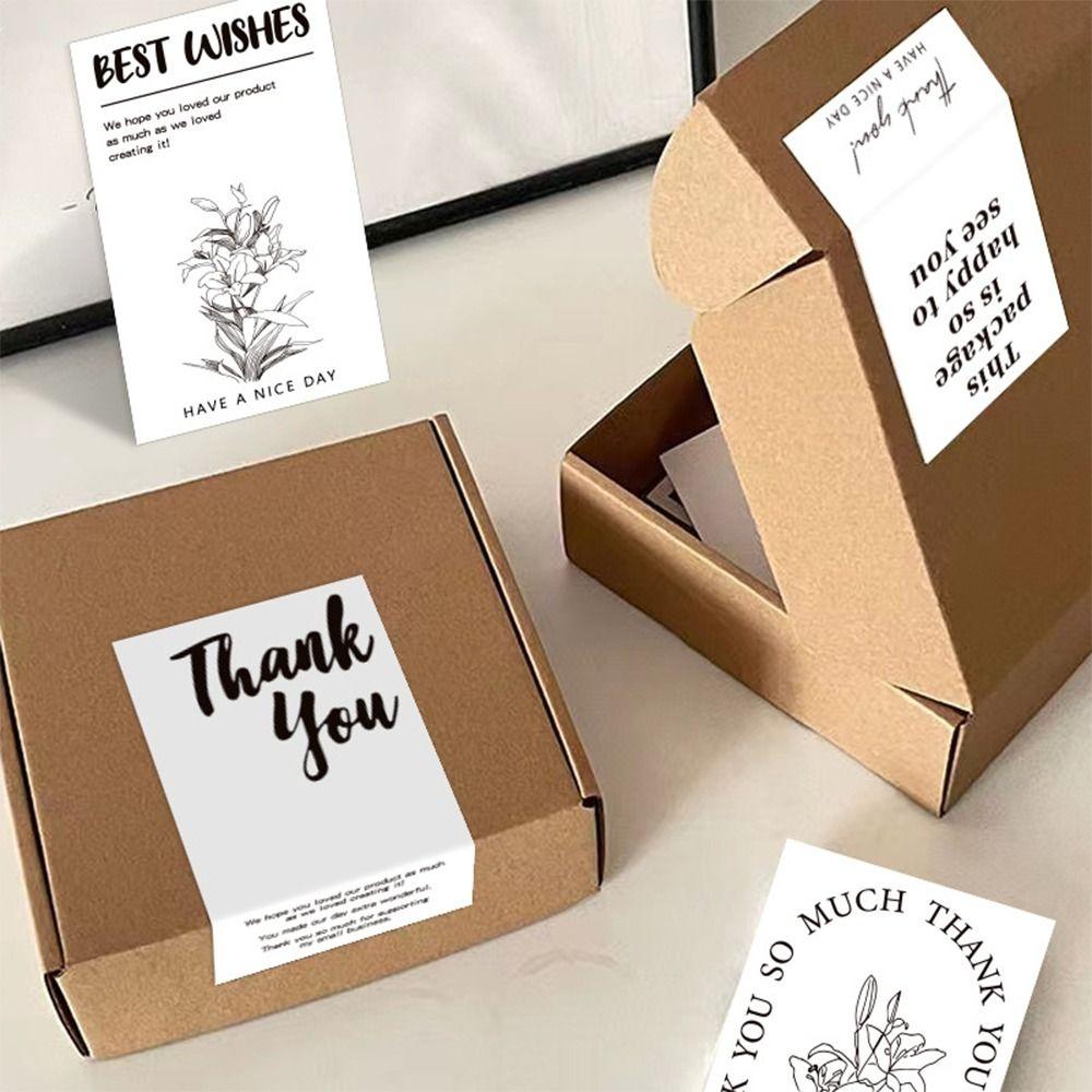 50PCS White Thank You for Your Order Stickers Commodity Packaging for Small Business Flower Sealing Labels 5.4*9cm Gift Wrapping