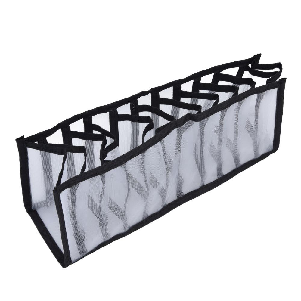 Multi Purpose Mesh Bras Storage Box 11 Compartments Space Saver Underwear Storage Box Breathable Polyester Foldable Design