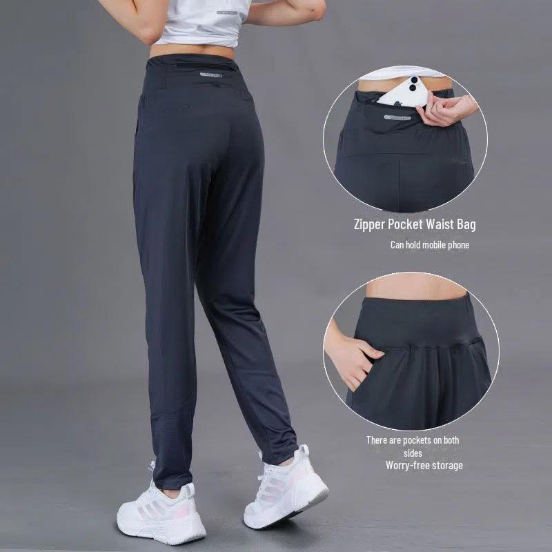 **Trendige Damen Schnelltrocknende Yogahose mit Hoher Taille und Gesäßtasche mit Reißverschluss - Herbst/Winter Locker Geschnitten mit Plus-Samt**