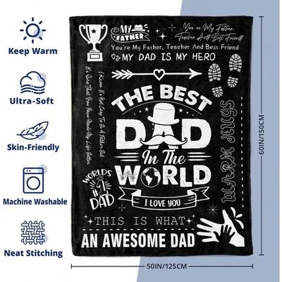 1 Stück Vatertagsdecke Geschenke Der Beste PAPA der Welt Geburtstagsgeschenke von Tochter/Sohn Valentinstagsgeschenke für Vater