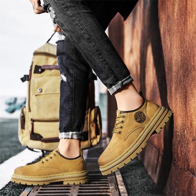 Erste Schicht Schweinsleder Rhabarberstiefel 2025 Frühherbst neue Martin-Stiefel Herren Koreanische Version niedrig geschnitten Retro lässige Herrenlederschuhe