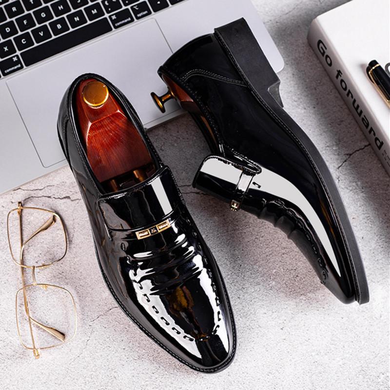 FashionDress Shoes Man Slip On Leather Casual Official Business Social Shoe Men Italian Style Suit Luxury Designer Gentleman Moccasins