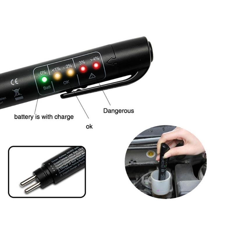 Brake Fluid Moisture Pen with 5 LED Indicators Auto Brake Testing Tool