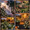 1PC Luces LED Solares Florales de Fuegos Artificiales para Jardín Exterior Impermeable Lámpara de Césped, Iluminación de Paisaje para Patio, Terraza, Balcón, Camino, Parque