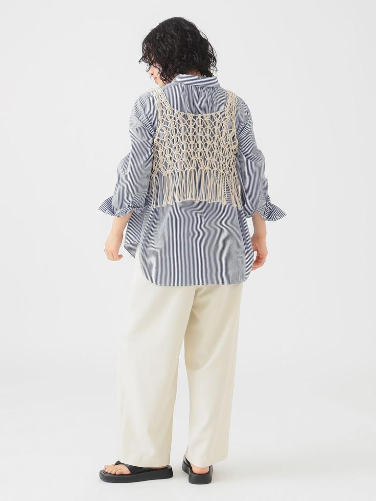 B:MING LIFE STORE by BEAMS S/S Knit Vest, 2-Way Macrame Bustier, Women's, IVORY, One Size